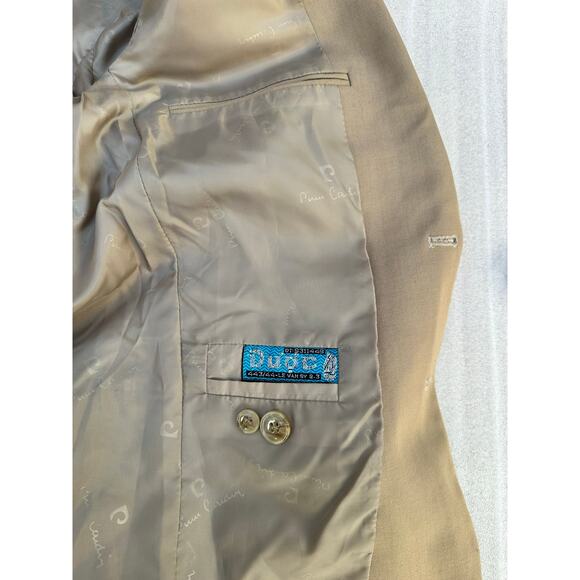 EUC Pierre Cardin Tan Camel Blazer Sport Coat 44R 2 Button Classic Suit Jacket - Picture 6 of 8